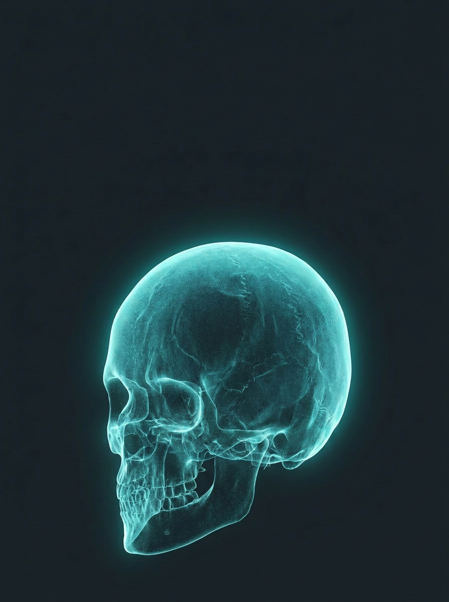 A glowing CT scan — the platform learning how the reader likes to read it